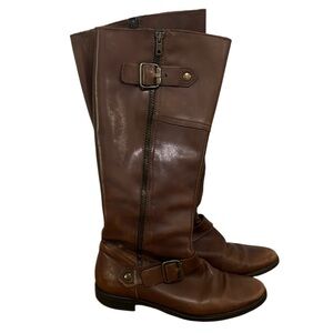 Aldo Brown Leather Knee High Riding Boots Size 37